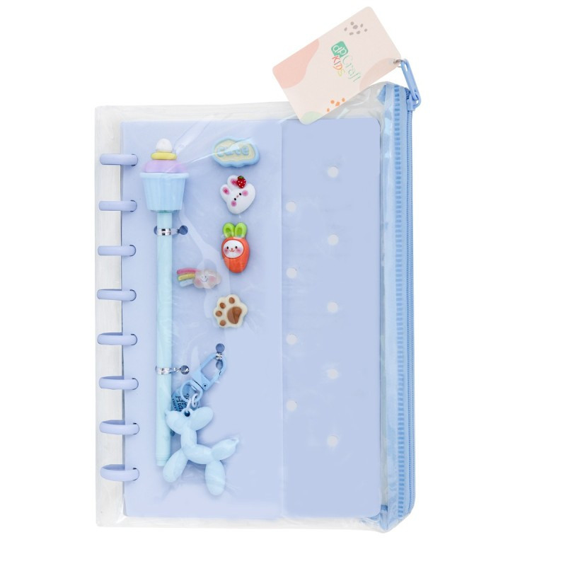 Zeszyt z wpinkami i akcesoriami - Pastel Blue DPSG-010 Dalprint
